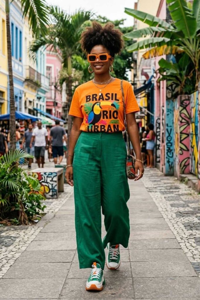8. Graphic Tee With Wide-Leg Pants
