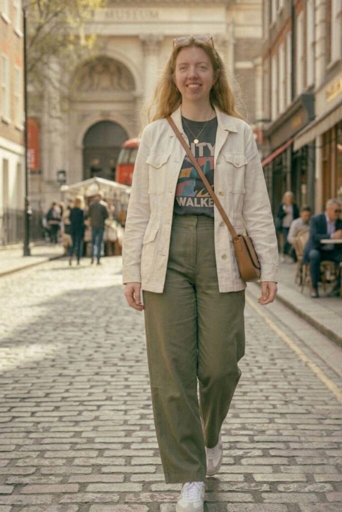 Graphic Tee with Wide-Leg Pants