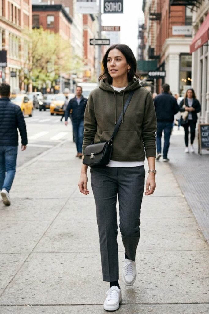 8. Hoodie with Tailored Trousers