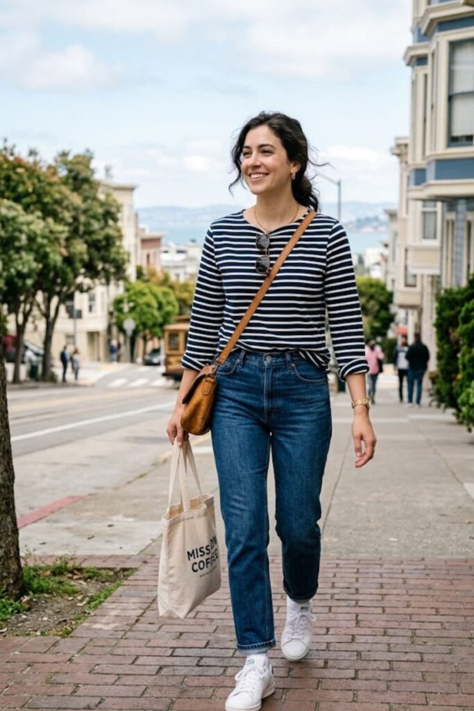 8. Striped Long Sleeve With Classic Denim