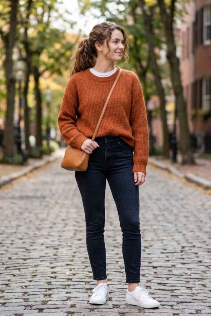 8. Sweater with Skinny Jeans