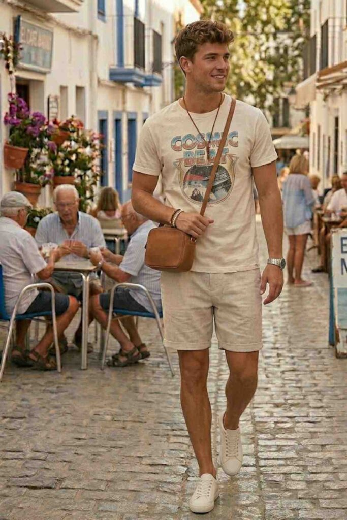 9. Graphic Tee with Shorts