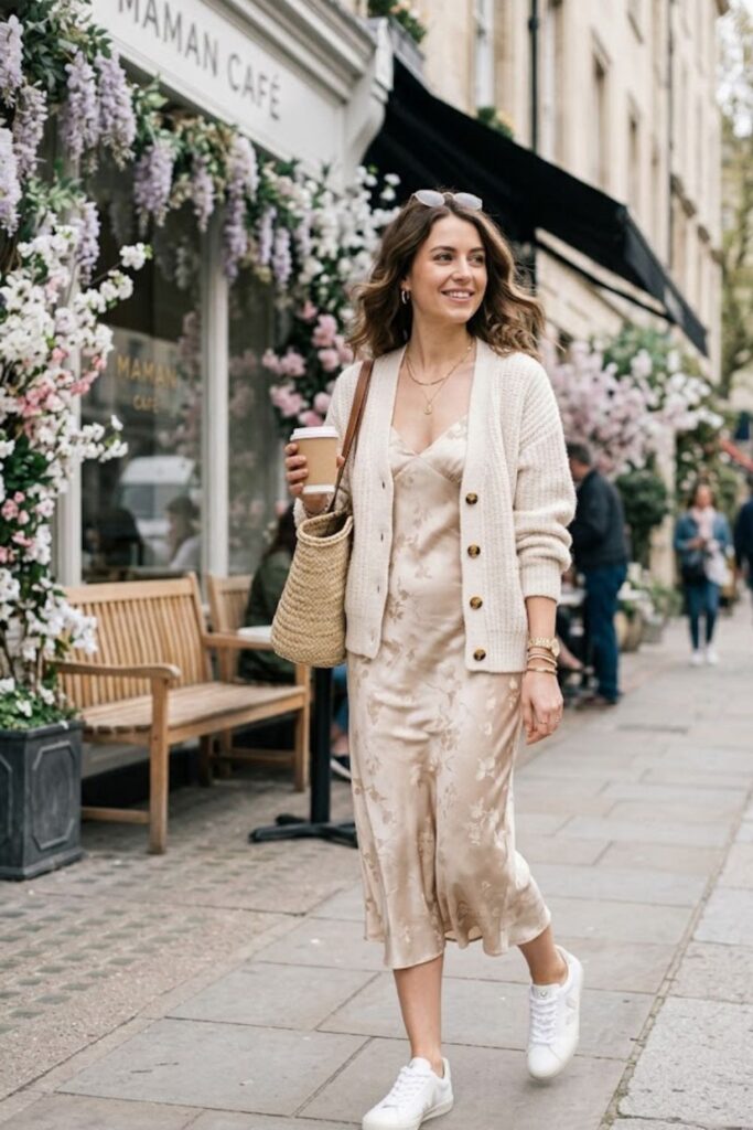 9. Knit Cardigan With Slip Dress