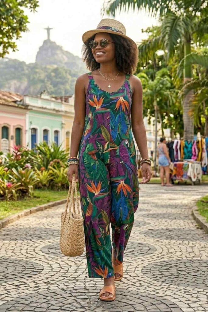 9. Lightweight Jumpsuit With Sandals