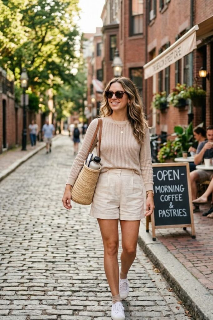 9. Lightweight Sweater With Shorts