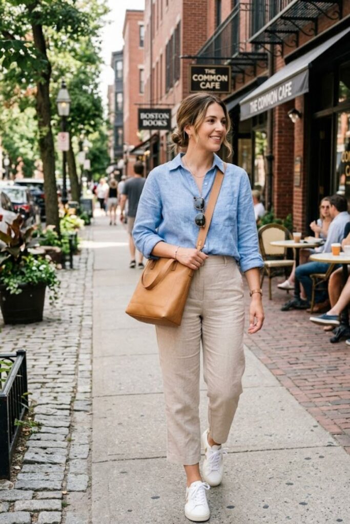 9. Linen Shirt With Cropped Pants