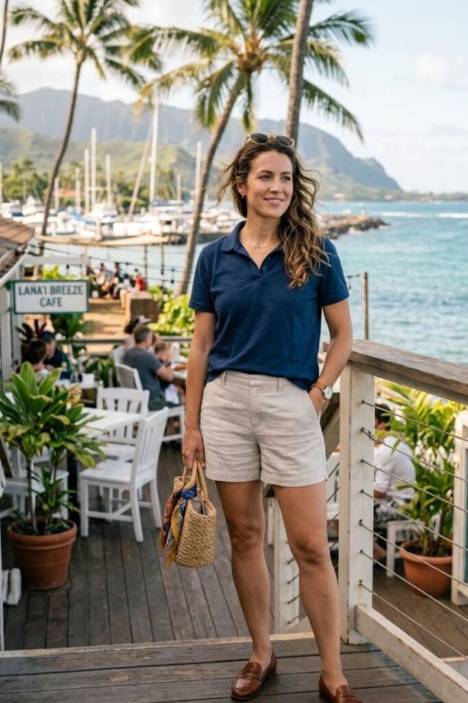 9. Polo Shirt with Chino Shorts