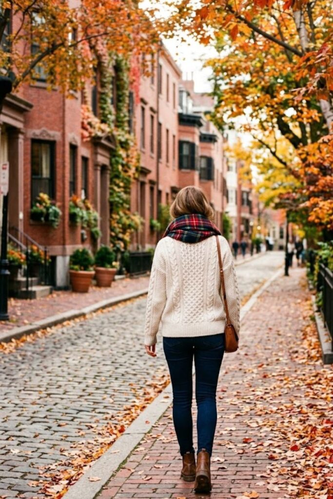 9. Sweater With Plaid Scarf