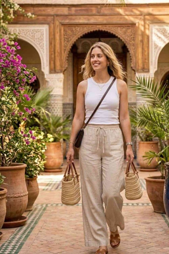 9. Tank Top with Wide-Leg Pants