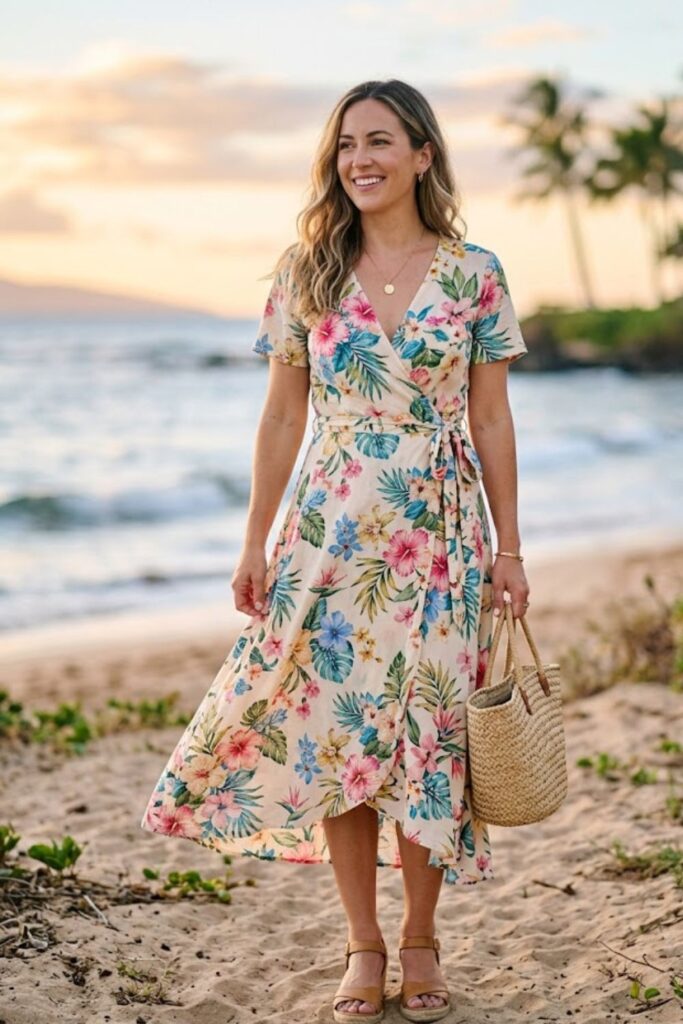 9. Wrap Dress Outfit