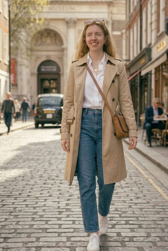 Button-Down Shirt with Straight-Leg Jeans
