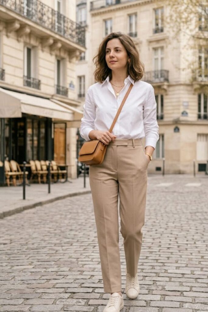 Button-Up Shirt with Tailored Pants