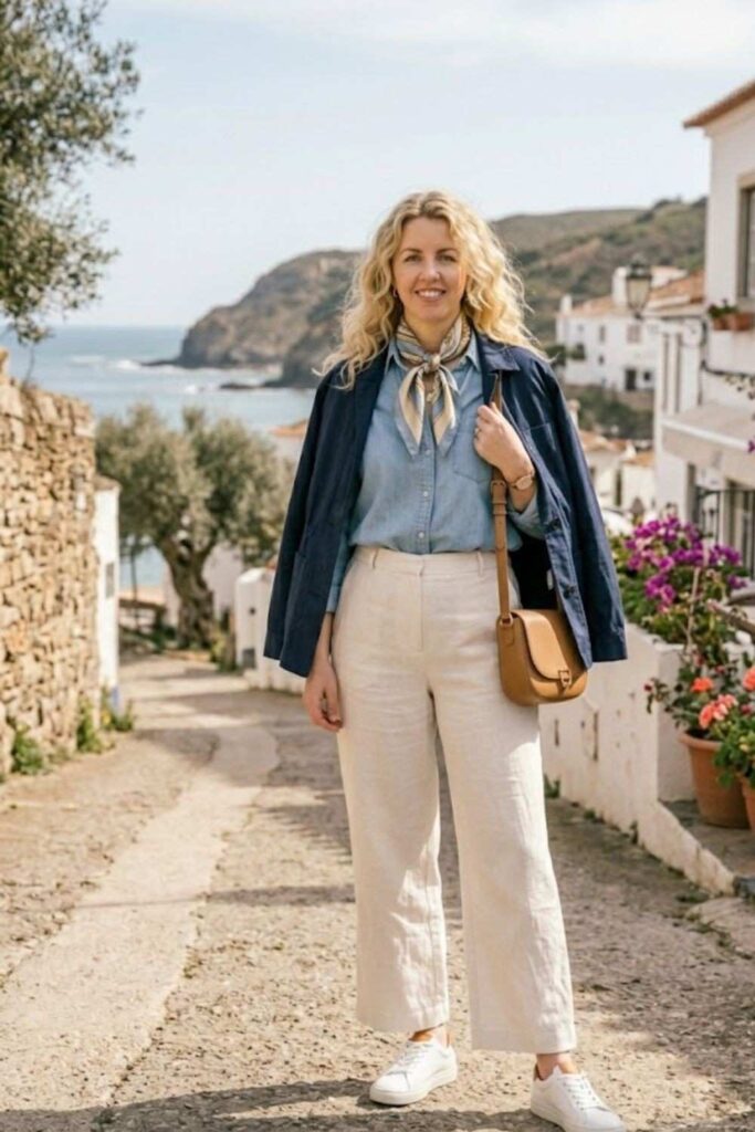 Chambray Shirt with Linen Pants