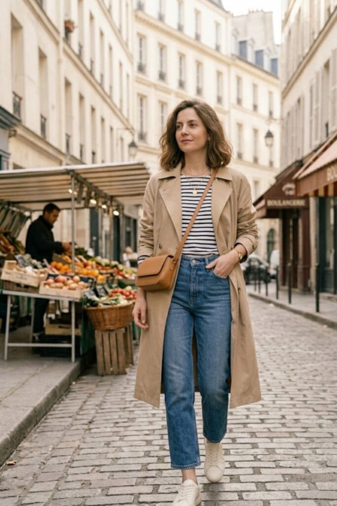 Striped Tee with Cropped Jeans