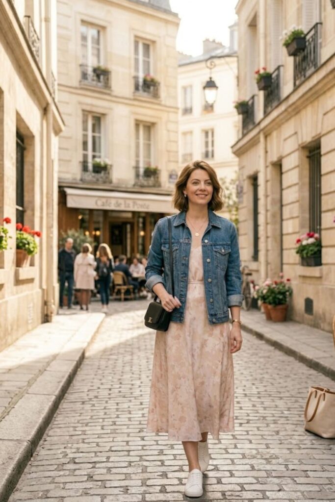 Sundress with Denim Jacket