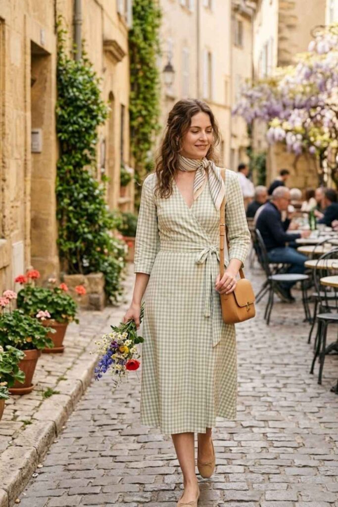 Wrap Dress with Flats