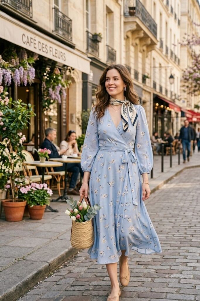 Wrap Dress with Flats