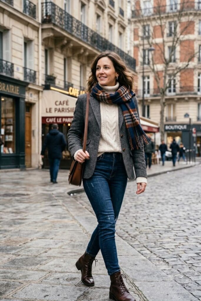 10. Wool Blazer With Sweater And Jeans