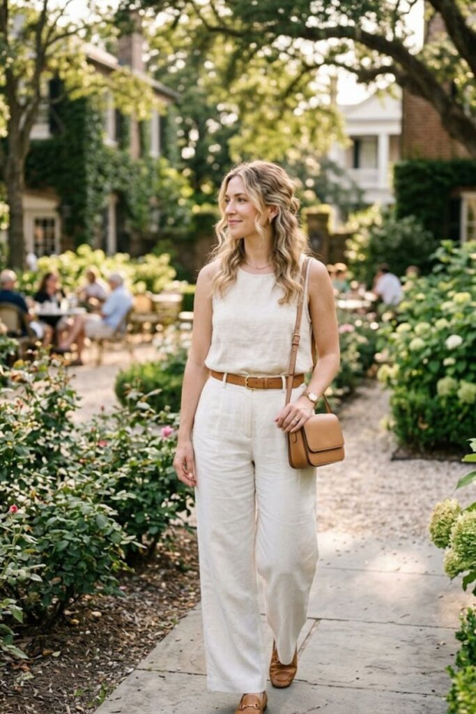 13. Silk Camisole With Pleated Midi Skirt