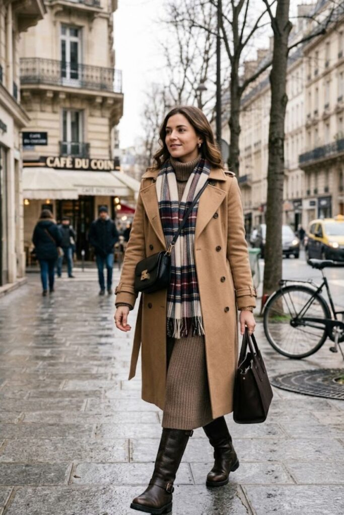 14. Trench Coat With Knit Dress