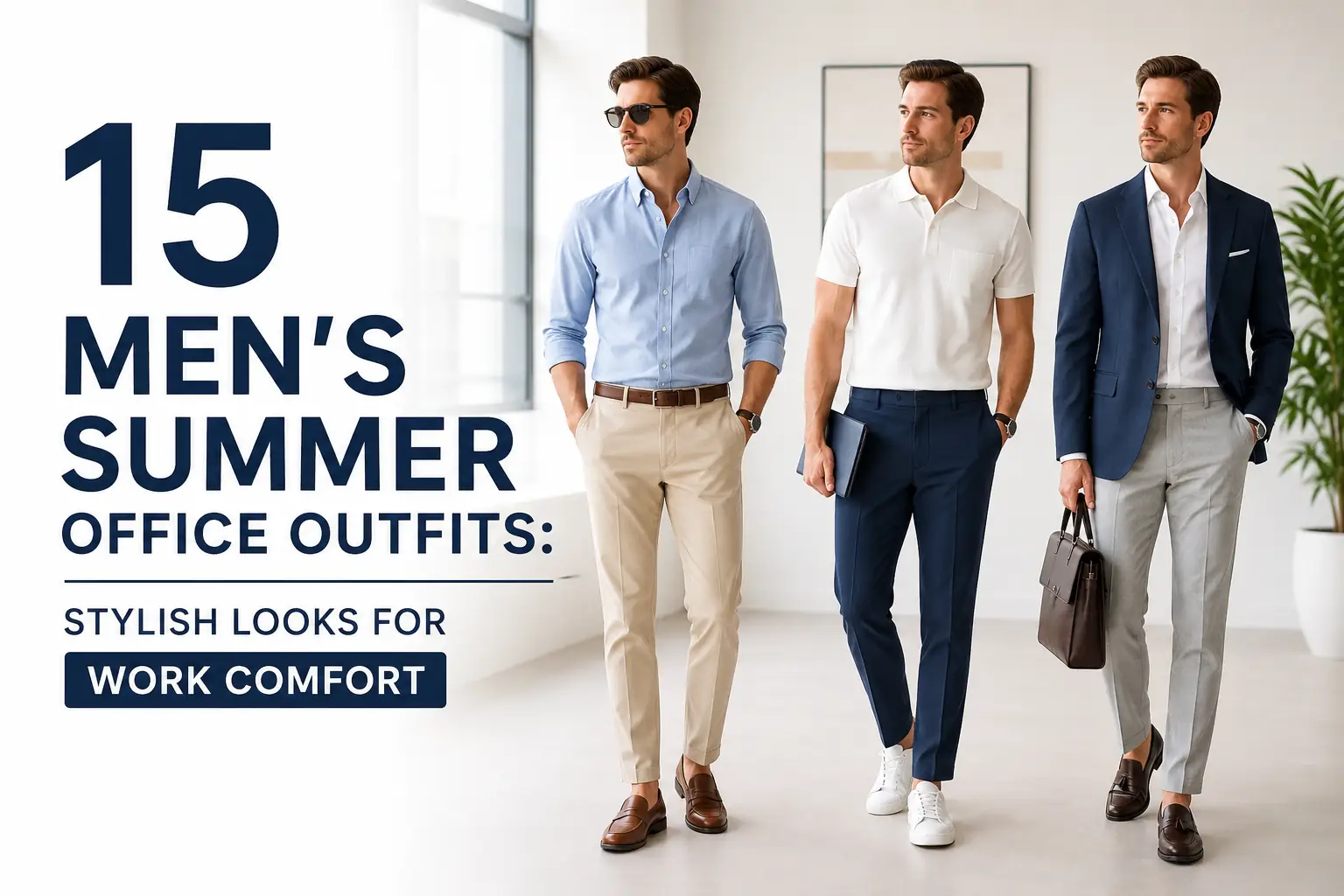 15 Men's Summer Office Outfits: Stylish Looks for Work Comfort