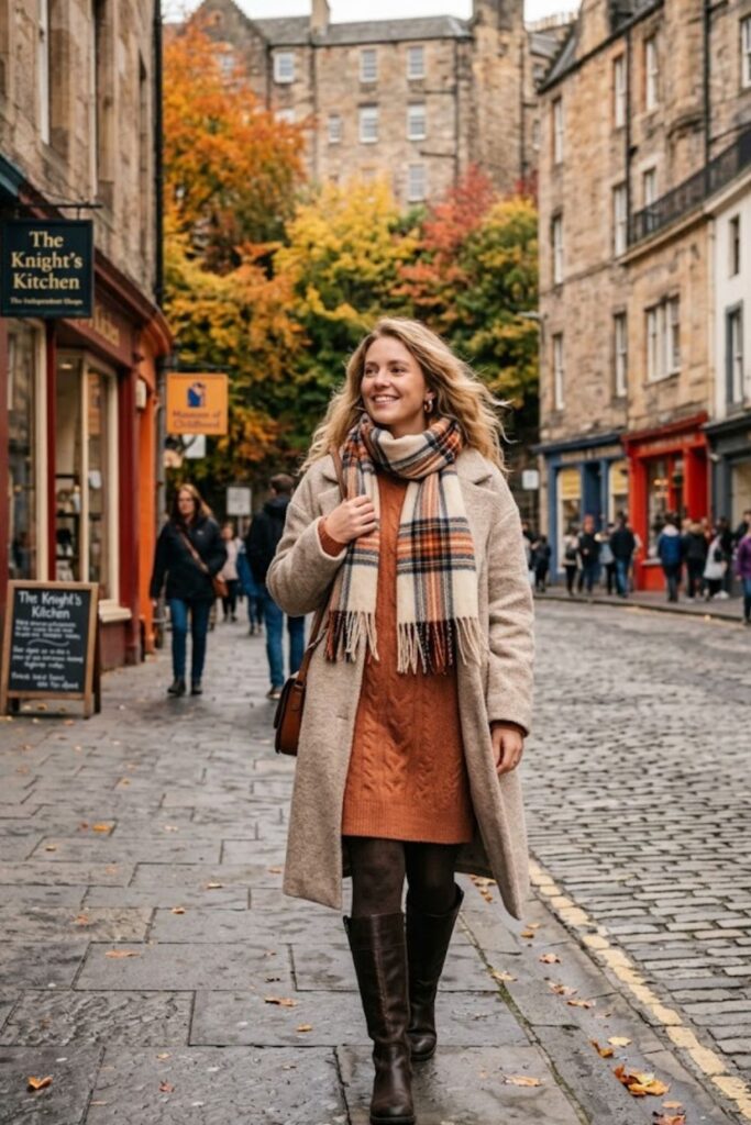 5. Oversized Coat With Sweater Dress