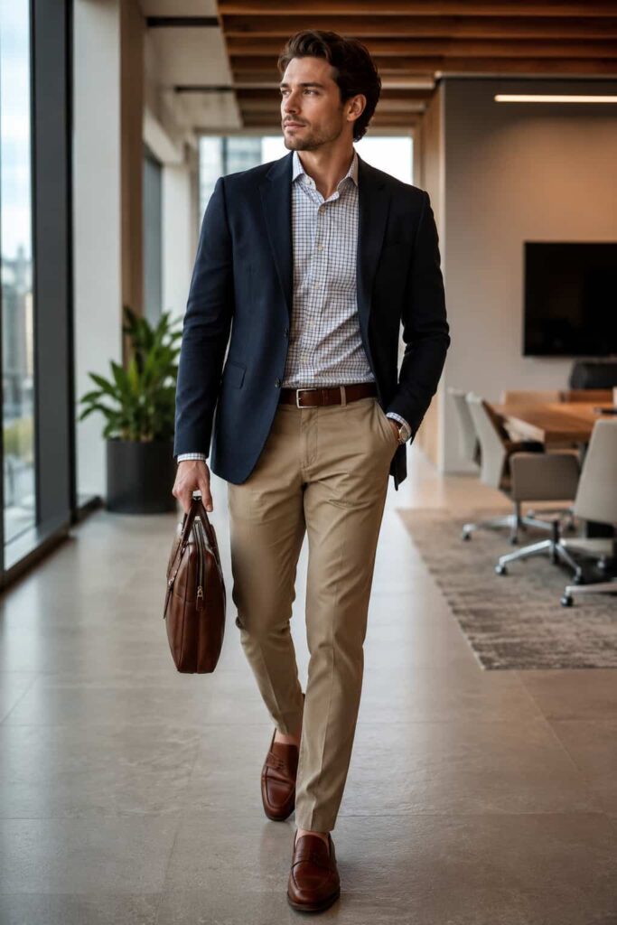 10. Checked Shirt with Chinos