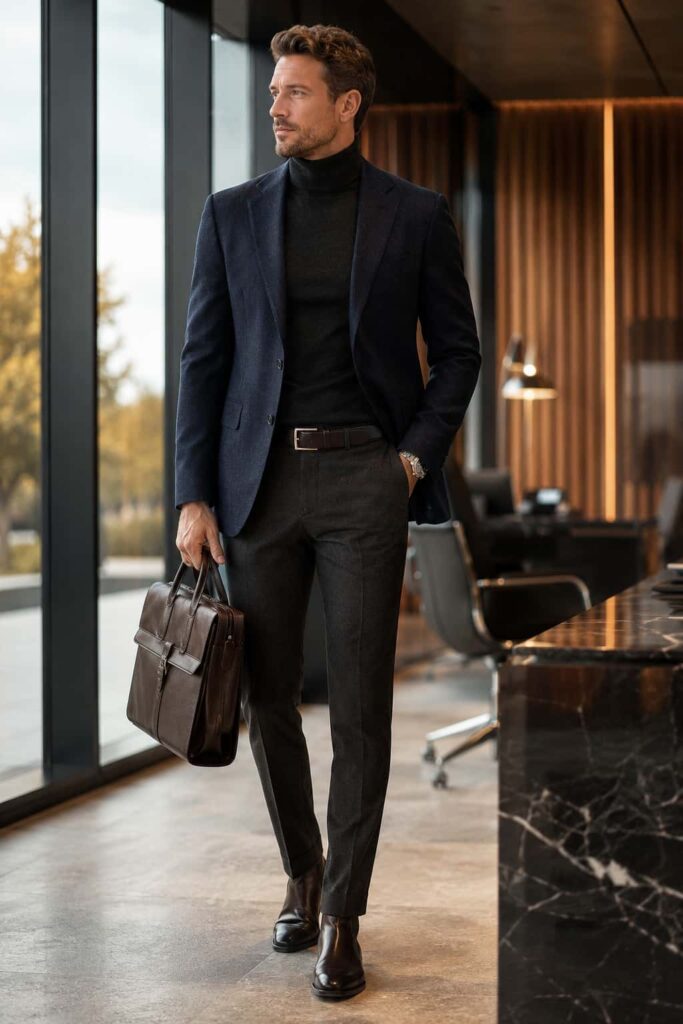 12. Turtleneck with a Blazer