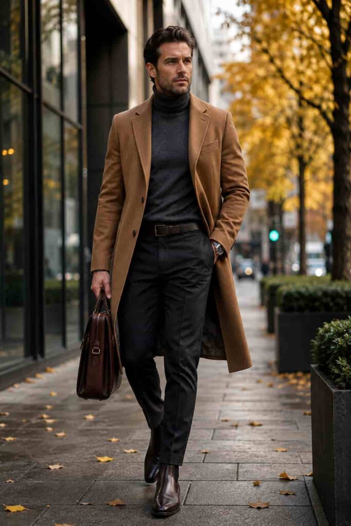4. Turtleneck with Tailored Trousers