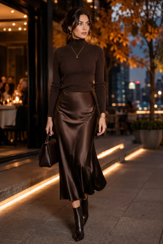 14. Turtleneck with Satin Skirt