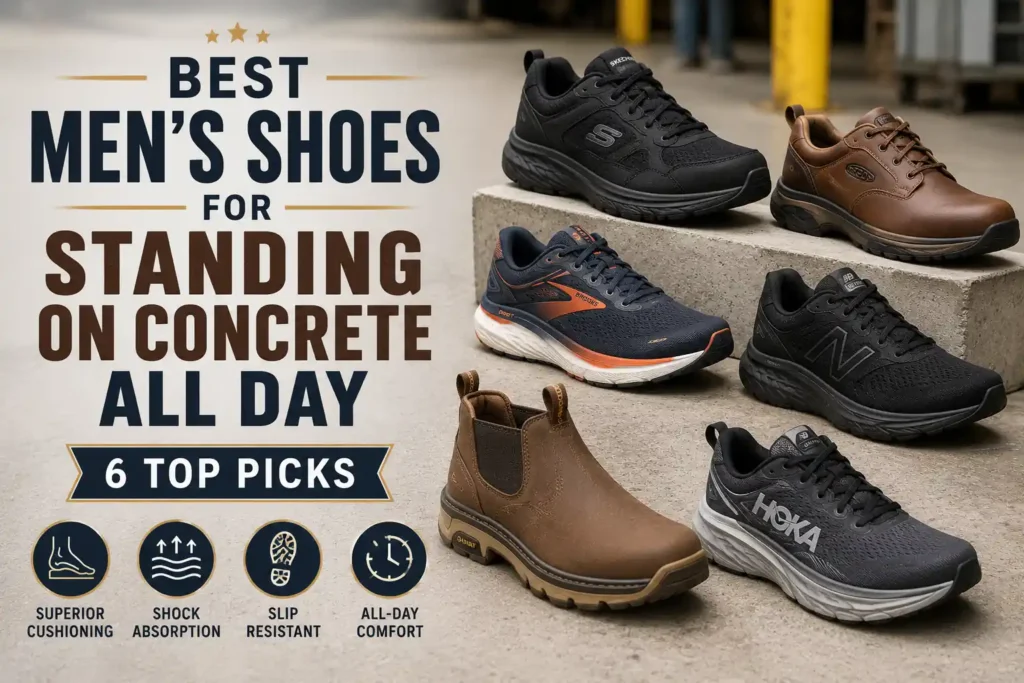 Best Men’s Shoes for Standing on Concrete All Day: 6 Top Picks