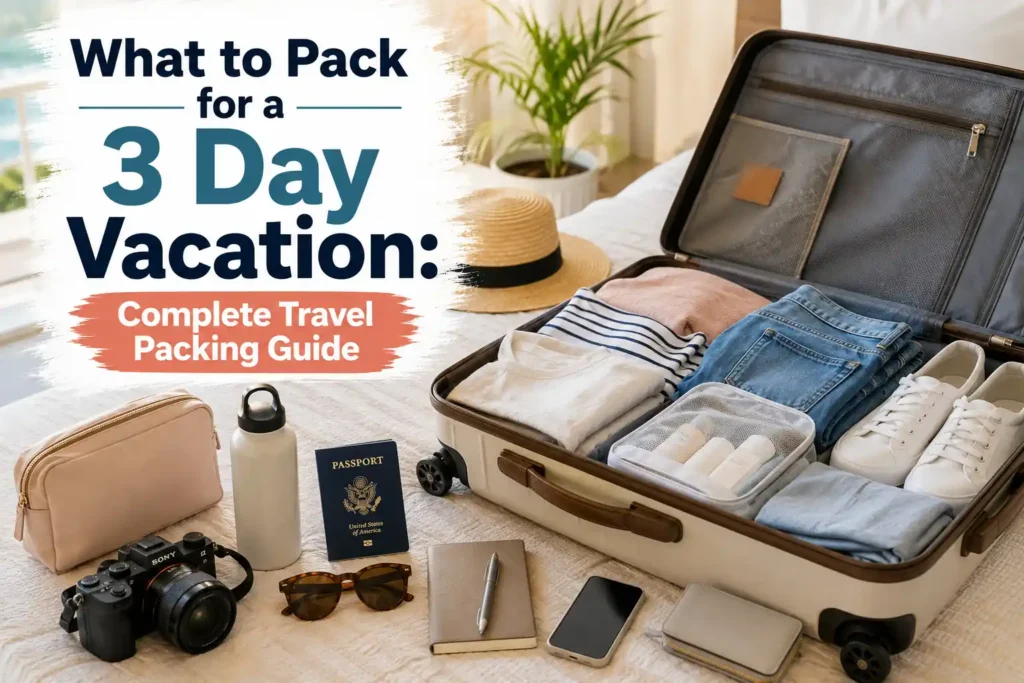 What to Pack for a 3 Day Vacation: Complete Travel Packing Guide